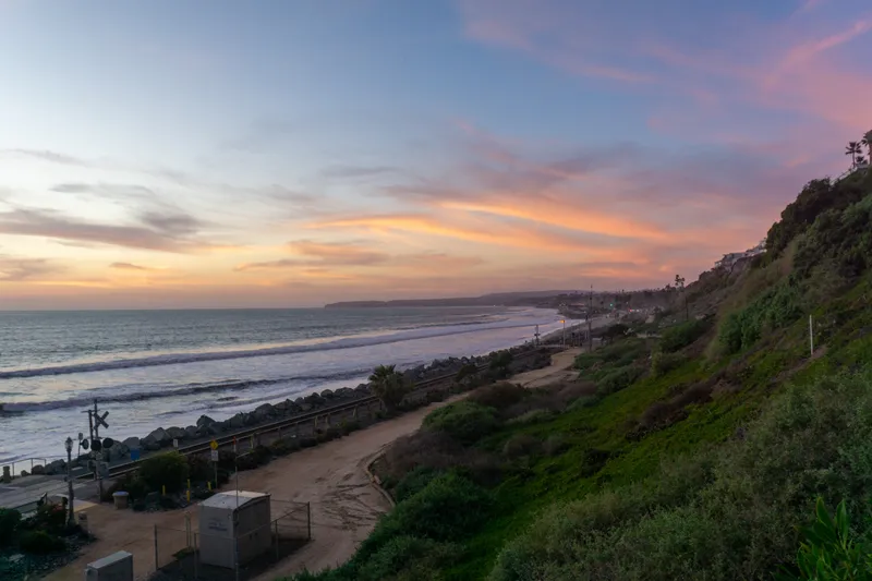 Wide angle shot of the beach