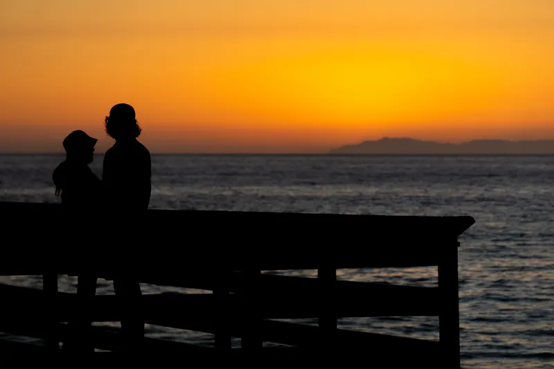 Sunset silhouette at the beach